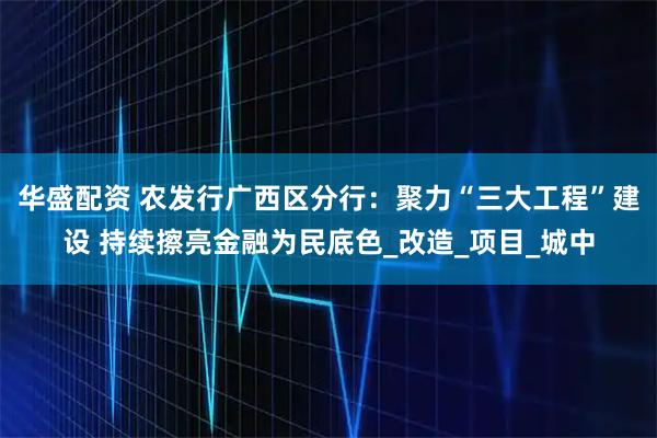 华盛配资 农发行广西区分行：聚力“三大工程”建设 持续擦亮金融为民底色_改造_项目_城中