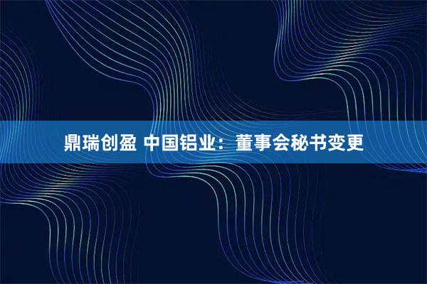 鼎瑞创盈 中国铝业：董事会秘书变更