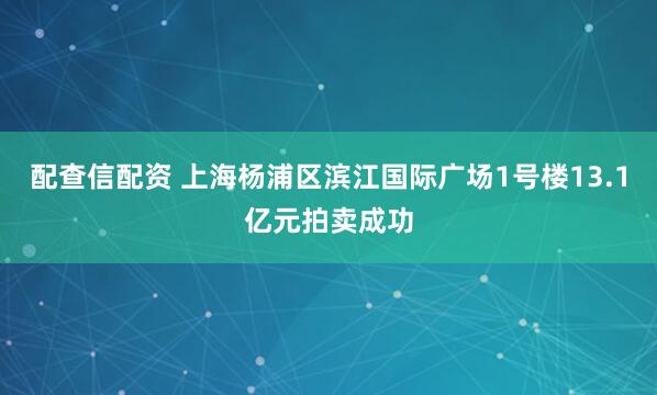 配查信配资 上海杨浦区滨江国际广场1号楼13.1亿元拍卖成功